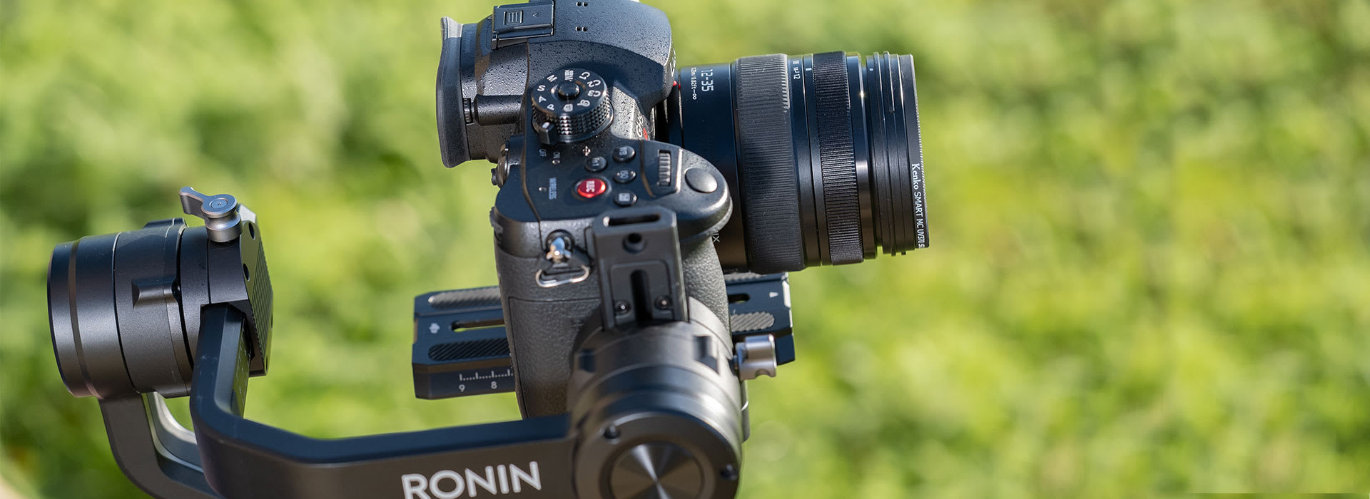 A cinema camera on a Ronin gimbal, ready to film
